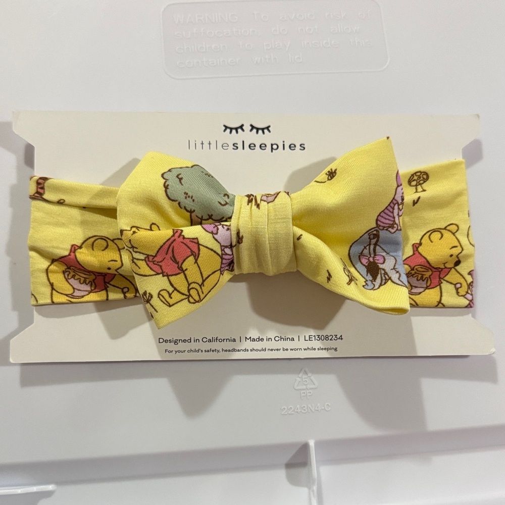 Little Sleepies Yellow Kids Hair Bow